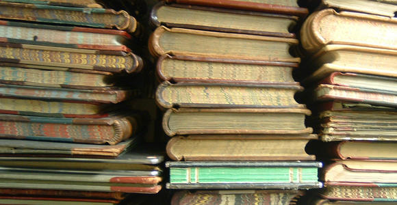 archive books on a shelf